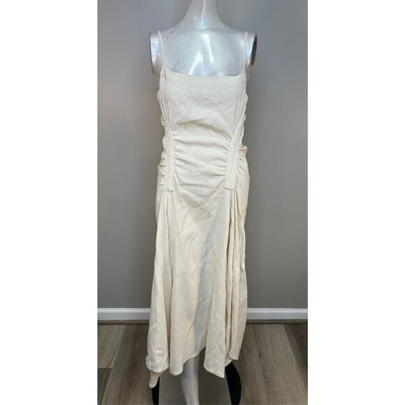 A.L.C. Silvia Embroidered Linen-Blend Handkerchief Midi-Dress Size US6 $695 - Picture 5 of 11